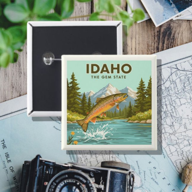 Vintage Idaho 2 Inch Square Button (Creator Uploaded)