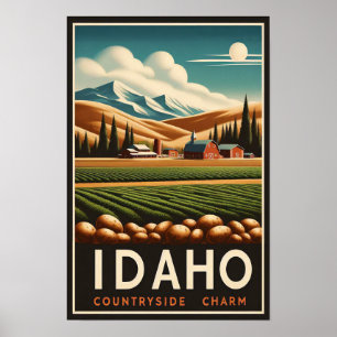Vintage Idaho Countryside Charm Poster 