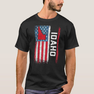 Vintage Idaho State USA Flag Shirt Idaho (On Back)