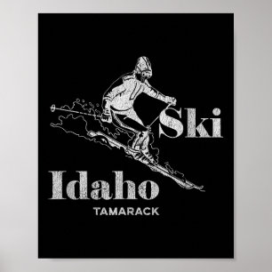 Vintage Idaho Tamarack Skiing Tee Poster