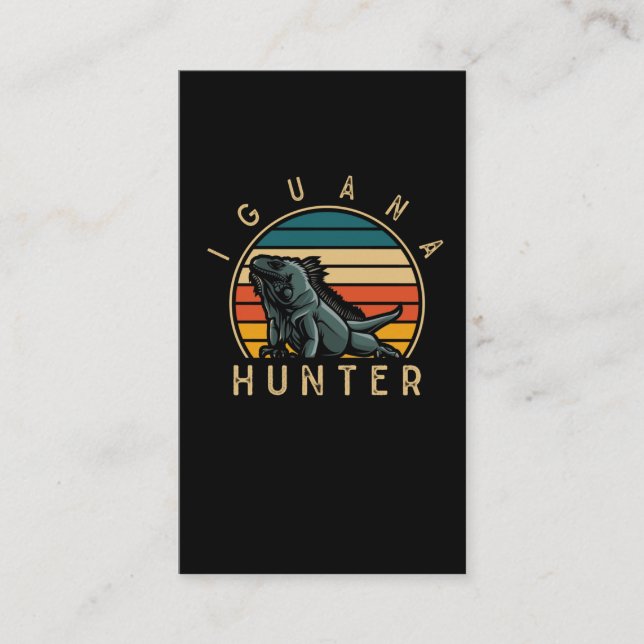 Vintage Iguana Hunter Funny Reptile Lover Business Card (Front)
