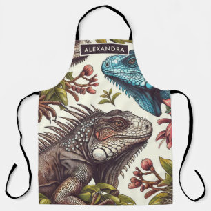 Vintage Iguana Seamless Painting Apron