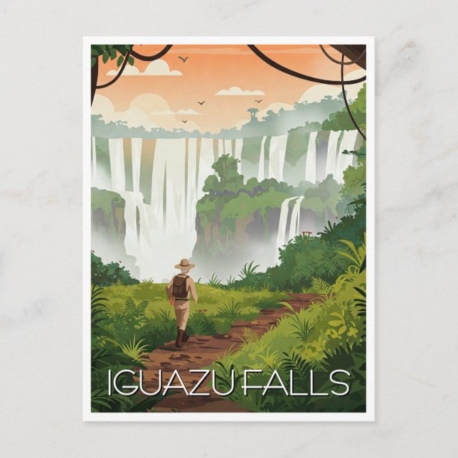 Vintage Iguazu Falls Argentina Postcard (Front)