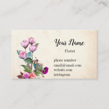 Vintage Illustrated Floral Pink
