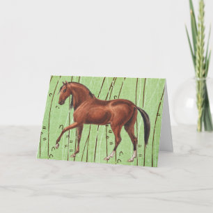 Vintage Illustrated Horse Art Note Card