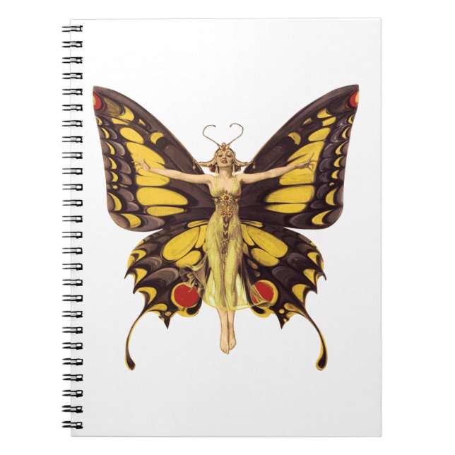 Vintage Illustration Butterfly Fairy  Notebook (Front)