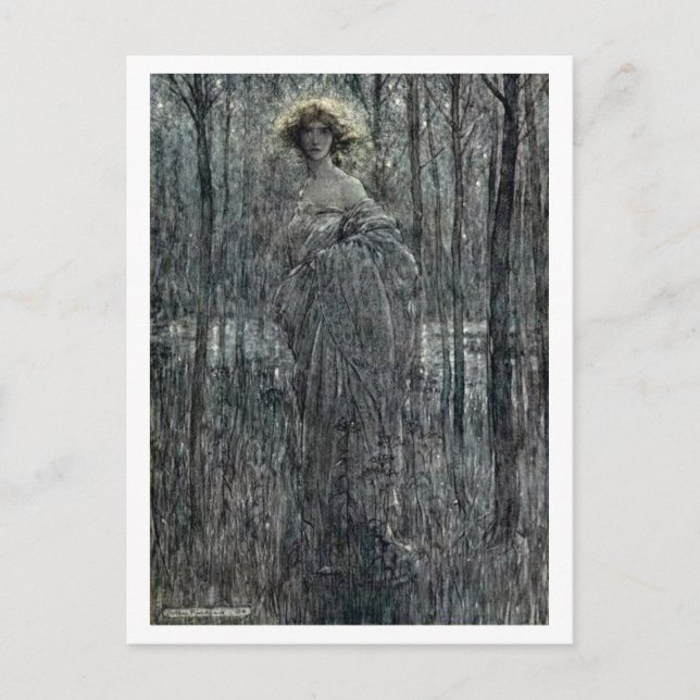 Vintage Illustration by Arthur Rackham Titania Postcard (Front)
