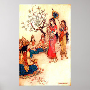 Vintage Illustration by Warwick Goble       Poster