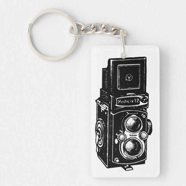 Vintage Illustration Camera personalized keychain (Front)