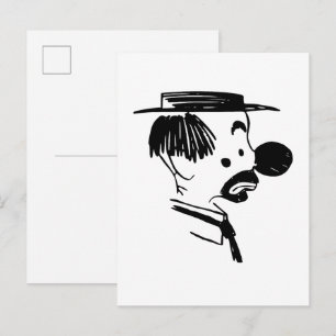 Vintage illustration Clown Postcard