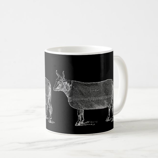 VINTAGE ILLUSTRATION Cow Blanket Mug (Front Right)