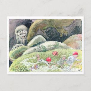 Vintage Illustration Forest Children Elsa Beskow  Postcard