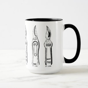 VINTAGE ILLUSTRATION Gardening Tools Pruners Mug