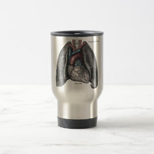 Vintage Illustration Grey's Anatomy Heart Lungs Travel Mug