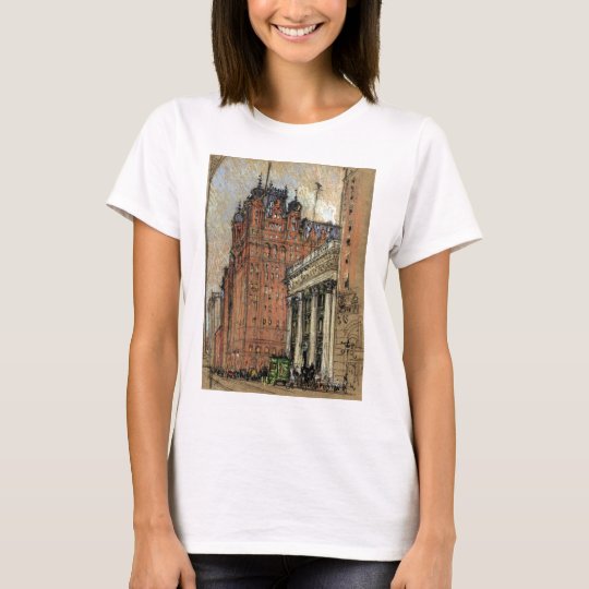 Vintage Illustration Historic Buildings New York T-Shirt