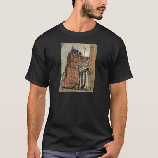Vintage Illustration Historic Buildings New York T-Shirt