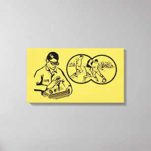 Vintage Illustration Hobby Soccer Canvas Print