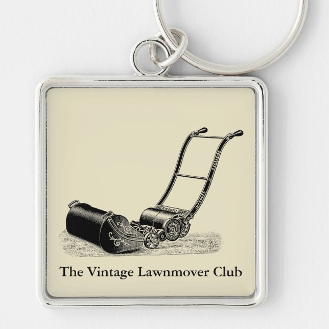 VINTAGE ILLUSTRATION Lawn Mower Custom Keychain (Front)