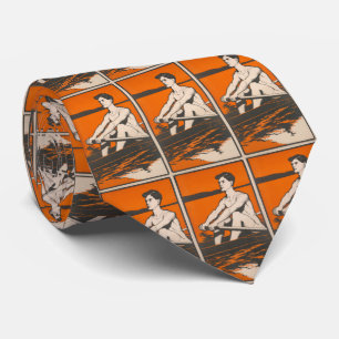Vintage Illustration of a Crew Athlete (1905) Tie