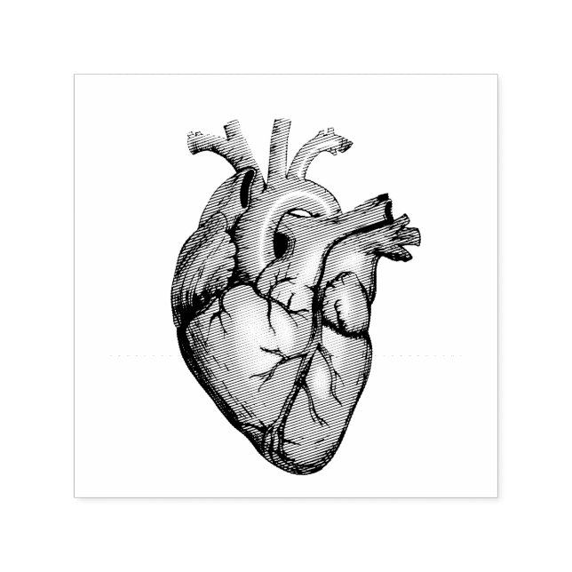 Vintage Illustration of a Heart Self-inking Stamp (Design)