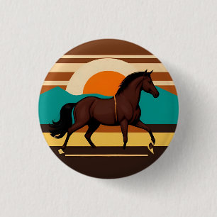Vintage Illustration of a Horse 1 Inch Round Button