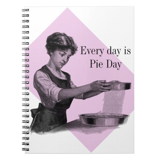Vintage illustration of a lady baking notebook (Front)