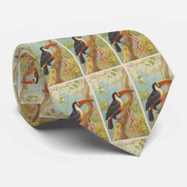 Vintage Illustration of a Toucan (1889) Tie (Rolled)
