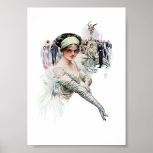 Vintage Illustration of a Woman Poster