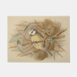 Vintage Illustration of Bluetit Doormat