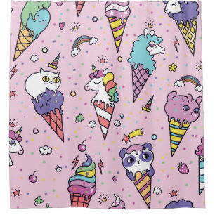 Vintage illustration of Cute ice cream cones that