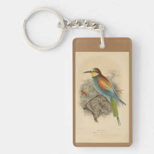 Vintage illustration of European Bee-Eater Keychain