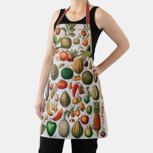 Vintage illustration of fruits and vegetables apron