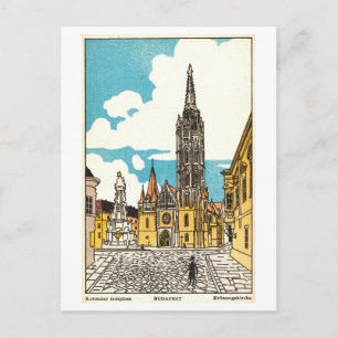 Vintage Illustration of Krönungskirche in Budapest Postcard