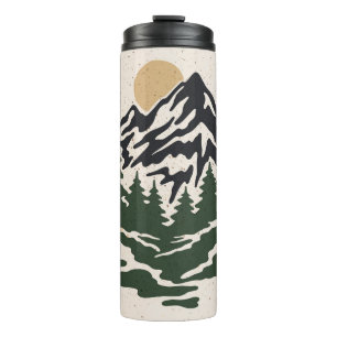 Vintage illustration of mountain landscapemountain thermal tumbler