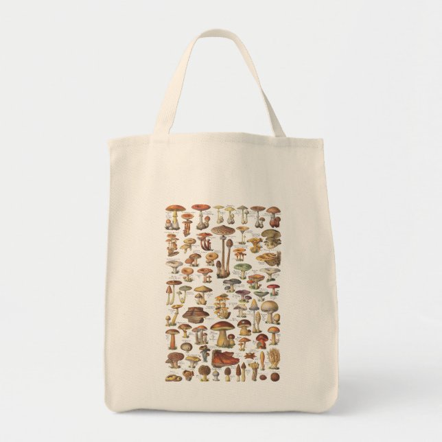 Vintage illustration of mushrooms tote bag (Front)