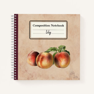 Vintage Illustration of Peaches Personalized Comp Notebook