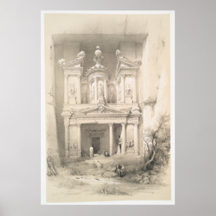 Vintage Illustration of Petra (1849) Poster