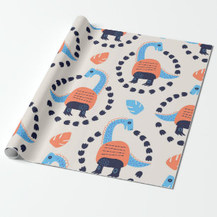 Vintage illustration of seamless pattern with a di wrapping paper