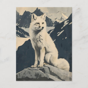 Vintage Illustration of the Arctic Fox Postcard