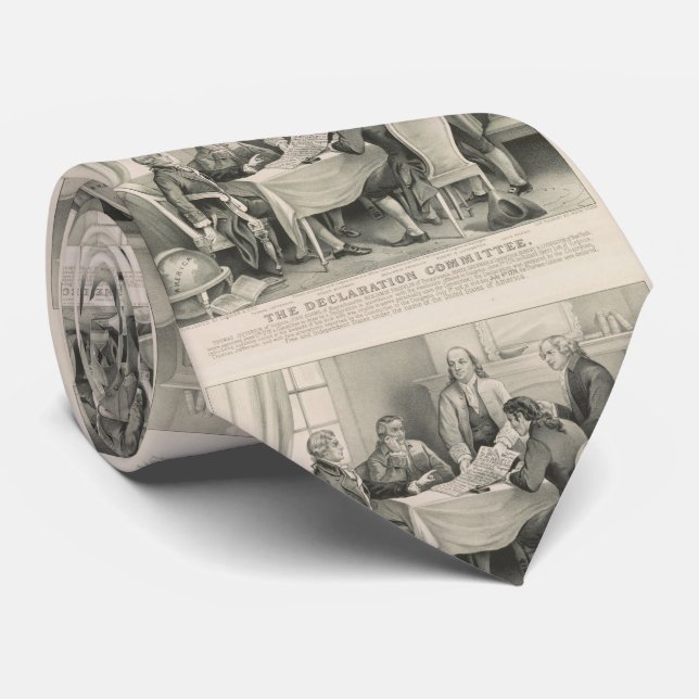 Vintage Illustration of the Declaration Committee Tie (Rolled)