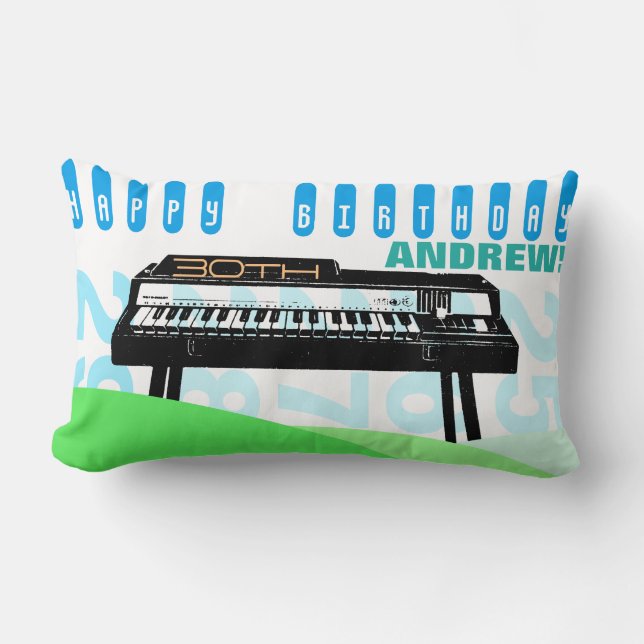 Vintage Illustration Organ 30th Birthday L Pillow (Front)