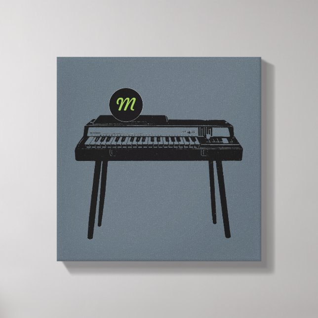 Vintage Illustration Organ Monogram Canvas Print (Front)