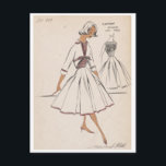 Vintage Illustration Postcard<br><div class="desc">Three piece ensemble 1957</div>