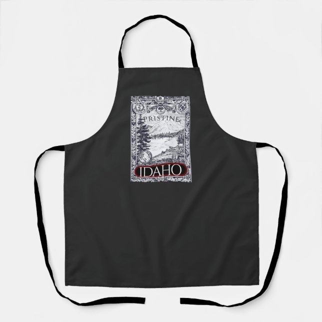 Vintage Illustration Pristine Idaho Apron (Front)
