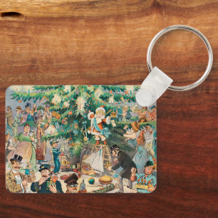 Vintage Illustration Puck's Christmas Tree, 1902 Keychain
