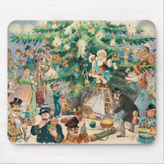 Vintage Illustration Puck's Christmas Tree, 1902 Mouse Pad