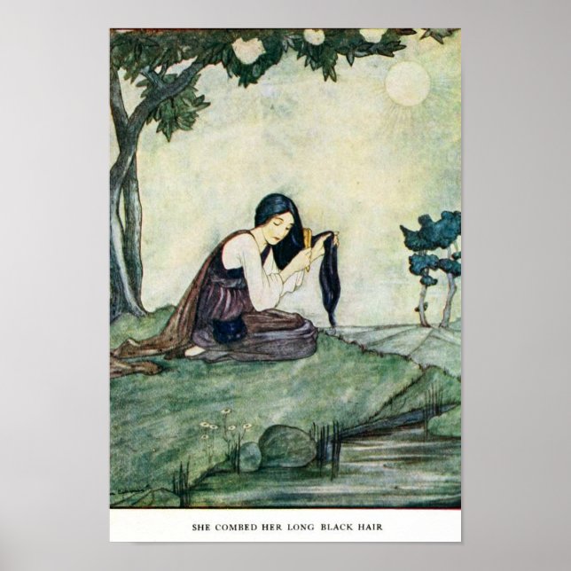 Vintage Illustration Rie Cramer Grimm's Fairy Tale Poster (Front)