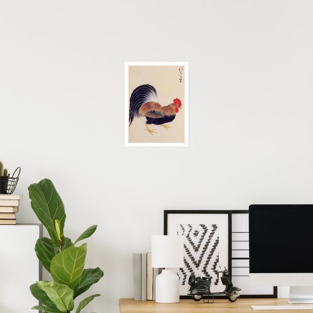 Vintage illustration: Rooster  Poster (Home Office)