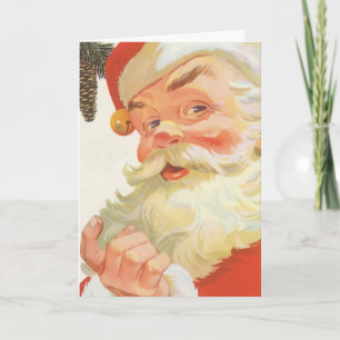 Vintage Illustration  Santa Claus Holiday Card