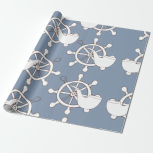 Vintage illustration seamless pattern wheel and tu wrapping paper